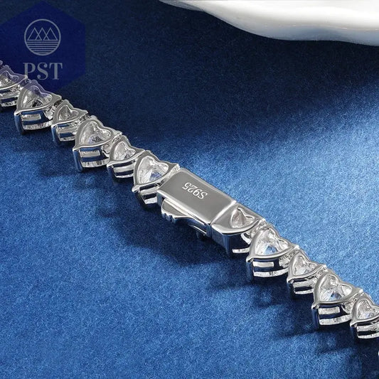 Elegante Moissanit Tennis Halskette aus Silber PST PS Tradings PST PS Tradings PST PS Tradings Elegante Moissanit Tennis Halskette aus Silber