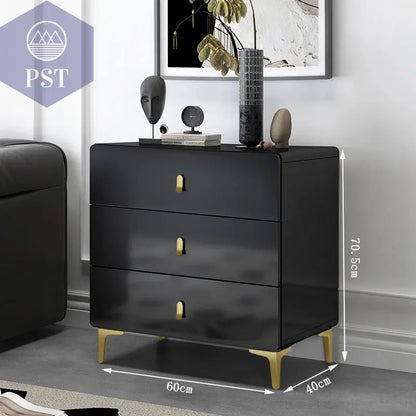 Elegante Minimalist Kommode für Ihr Zuhause PST PS Tradings  PST PS Tradings Black-gold-3drawer PST PS Tradings
