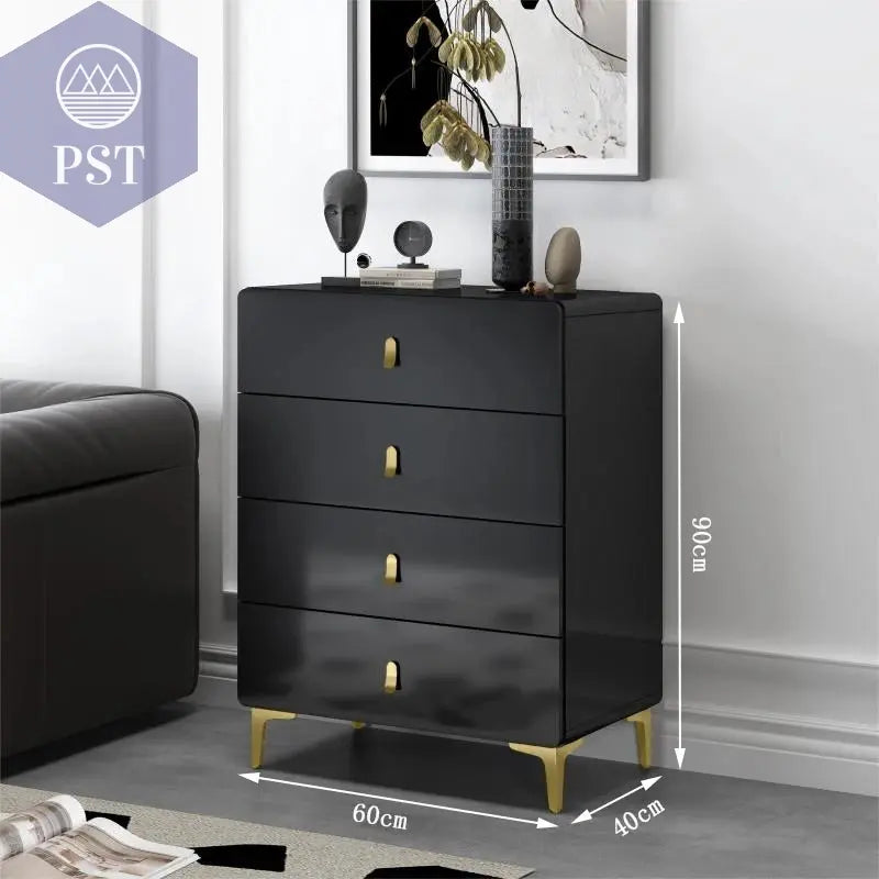 Elegante Minimalist Kommode für Ihr Zuhause PST PS Tradings  PST PS Tradings Black-gold-4drawer PST PS Tradings