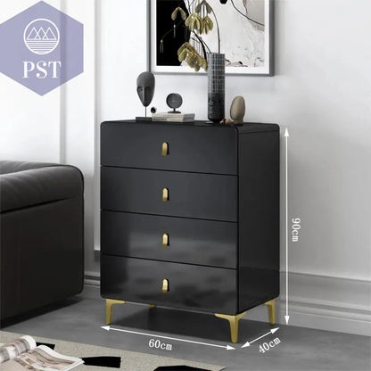 Elegante Minimalist Kommode für Ihr Zuhause PST PS Tradings  PST PS Tradings Black-gold-4drawer PST PS Tradings