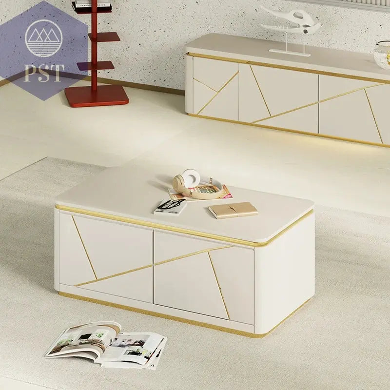 Elegantes Holz TV-Ständer & Couchtisch Set PST PS Tradings  PST PS Tradings 1200-700-460cm PST PS Tradings