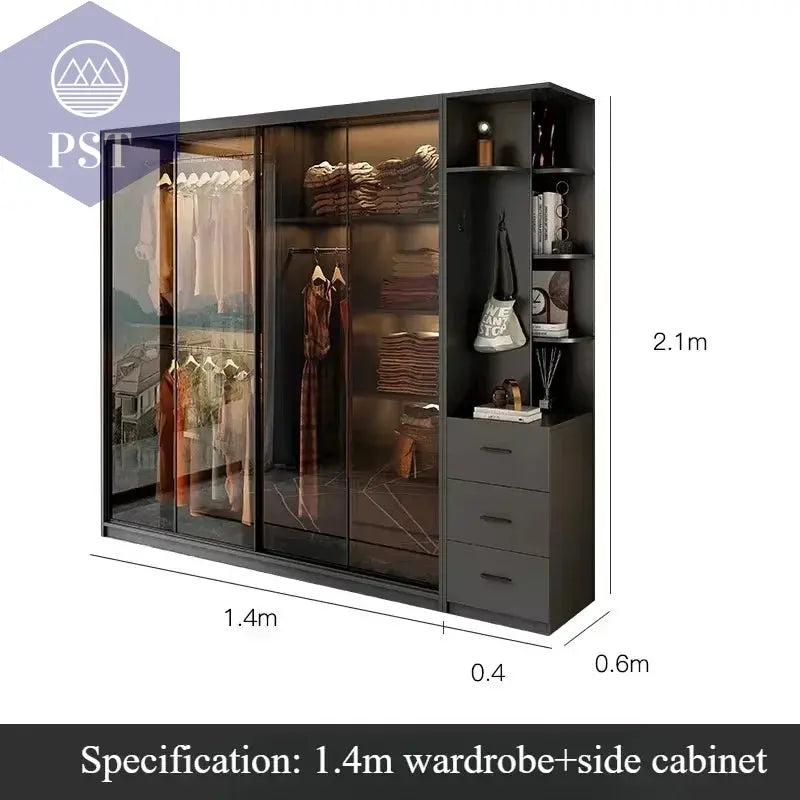 Kleiderschrank Modul Schrank Ankleide für Schlafzimmer Glasschrank PST PS Tradings Möbel PST PS Tradings  PST PS Tradings