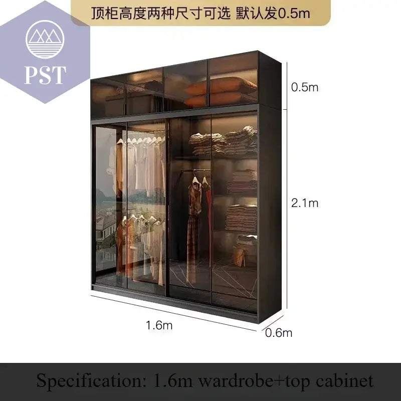 Kleiderschrank Modul Schrank Ankleide für Schlafzimmer Glasschrank PST PS Tradings Möbel PST PS Tradings  PST PS Tradings