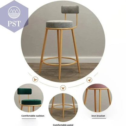 Moderne Einfachheit nordischen Barhocker ins Licht Luxus Bar stuhl Design Hocker nach Hause mit Rückenlehne Leders essel Theke Arbeits hocker       PST PS Tradings