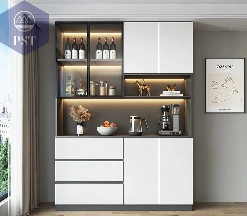 Moderne Wohnzimmerschrank mit Glastüren PST PS Tradings  PST PS Tradings 140x40x220cm-E PST PS Tradings