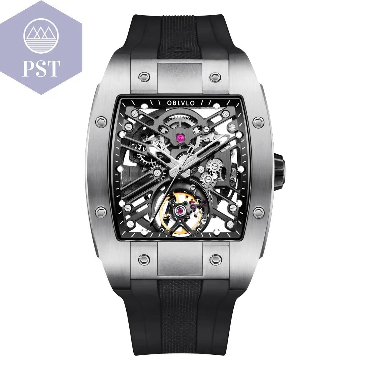 OBLVLO Sportwatch für Herren – Automatik Edelstahl Armbanduhr PST PS Tradings  PST PS Tradings EM-ST-YBB PST PS Tradings OBLVLO Sportwatch für Herren – Automatik Edelstahl Armbanduhr