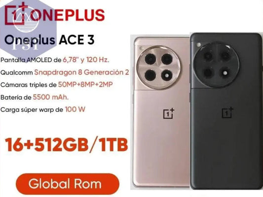 OnePlus ACE 3 5G Smartphone Snapdragon 8 Gen 2 6.78'' 120Hz LTPO AMOLED 5500mAh Battery 100W SUPERVOOC Charge Global Rom NFC - Property & Safety Tradings