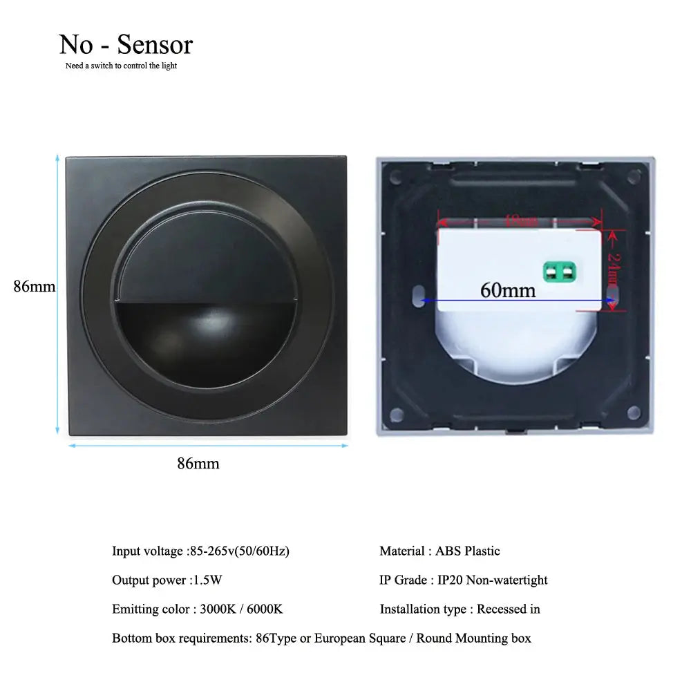 Einbau in LED-Treppen licht 85-265V Wand leuchte Beleuchtung Schritt Treppe Gang Lampen warm kühl weiß Keller Durchgang Fuß lichter       PST PS Tradings