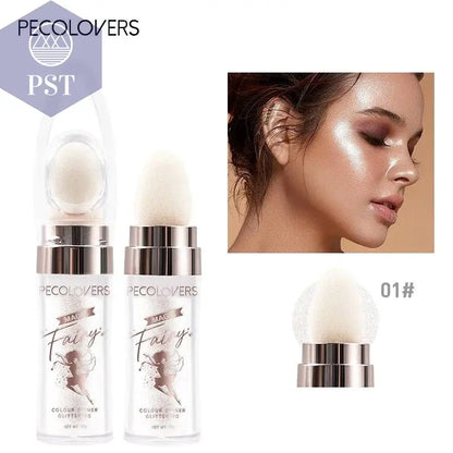 Shimmer Fairy Powder White Loose Highlighter Face Body Glitter Wand Makeup Bronzer Illuminator Cosmetic - Property & Safety Tradings